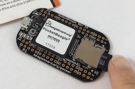 Insert the microSD Card into PocketBeagle