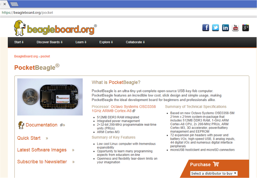 PocketBeagle Home Page