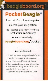 PocketBeagle Package Insert front