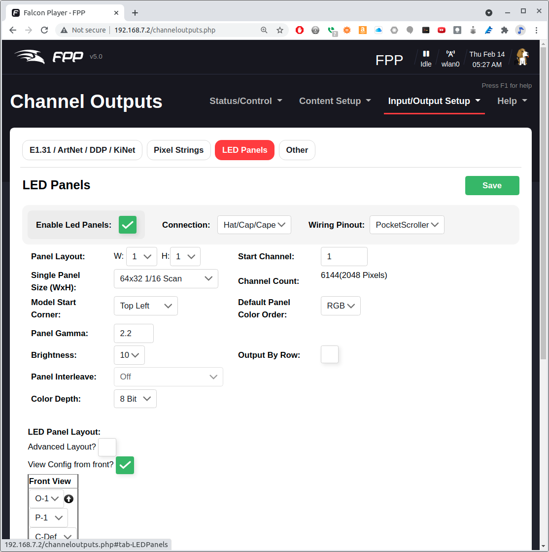 Channel Outputs Settings