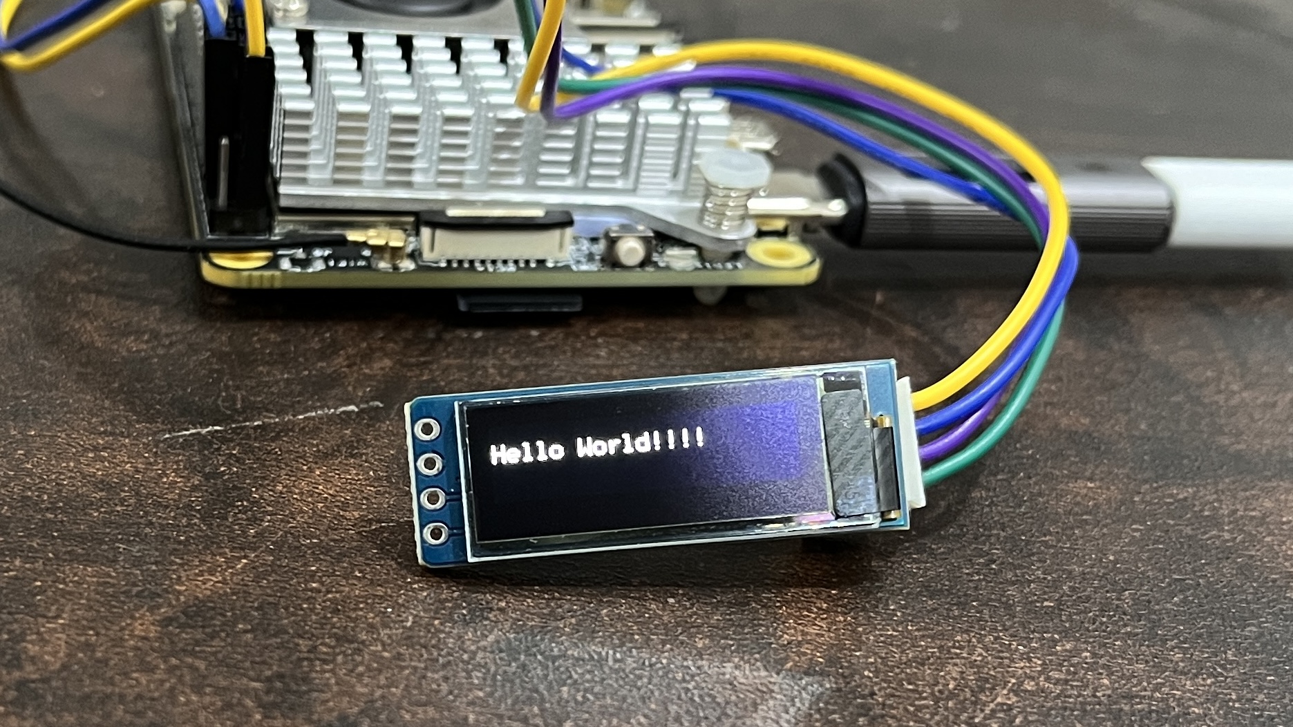 Hello World!!!! on 128x32 OLED